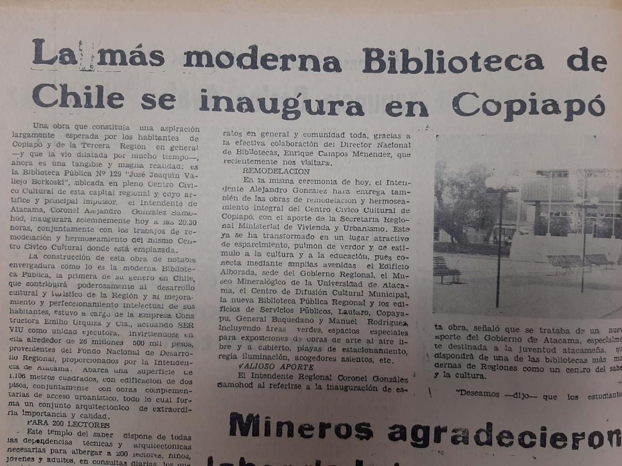 Registro del diario por inauguración